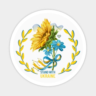 Ukrainians flowers "Stand with Ukraine" Magnet